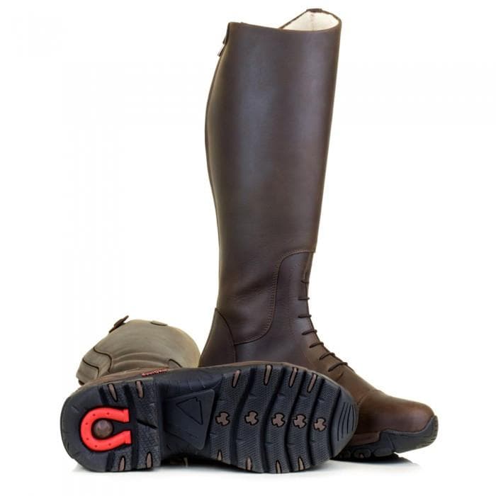 Nebraska Wool-lined Long Riding Field Boots - Brown