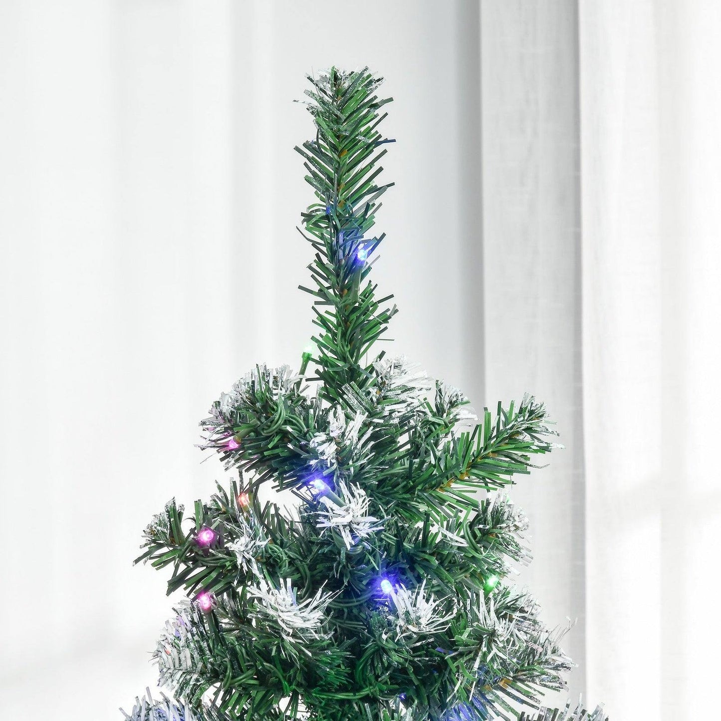 5FT Tall Prelit Pencil Slim Artificial Christmas Tree with Realistic Branches