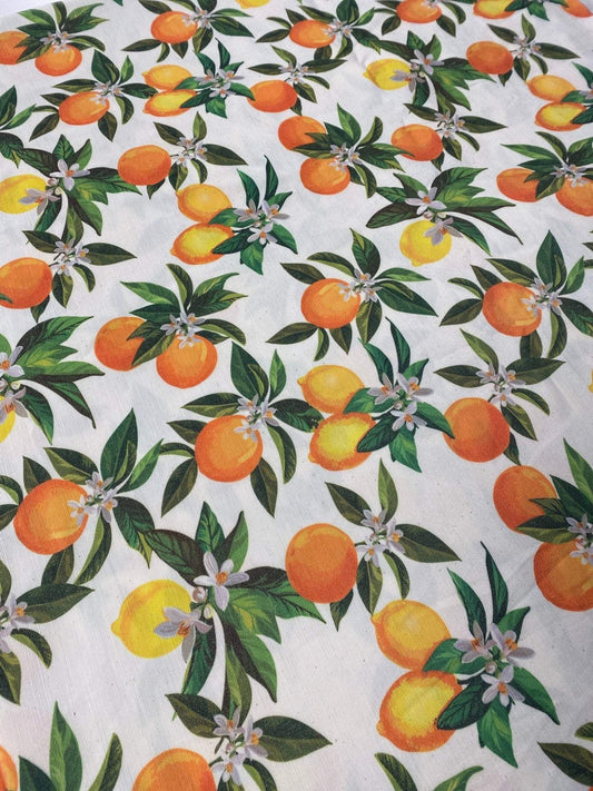 Orange Linen Fabric for Crafting and Home Decor