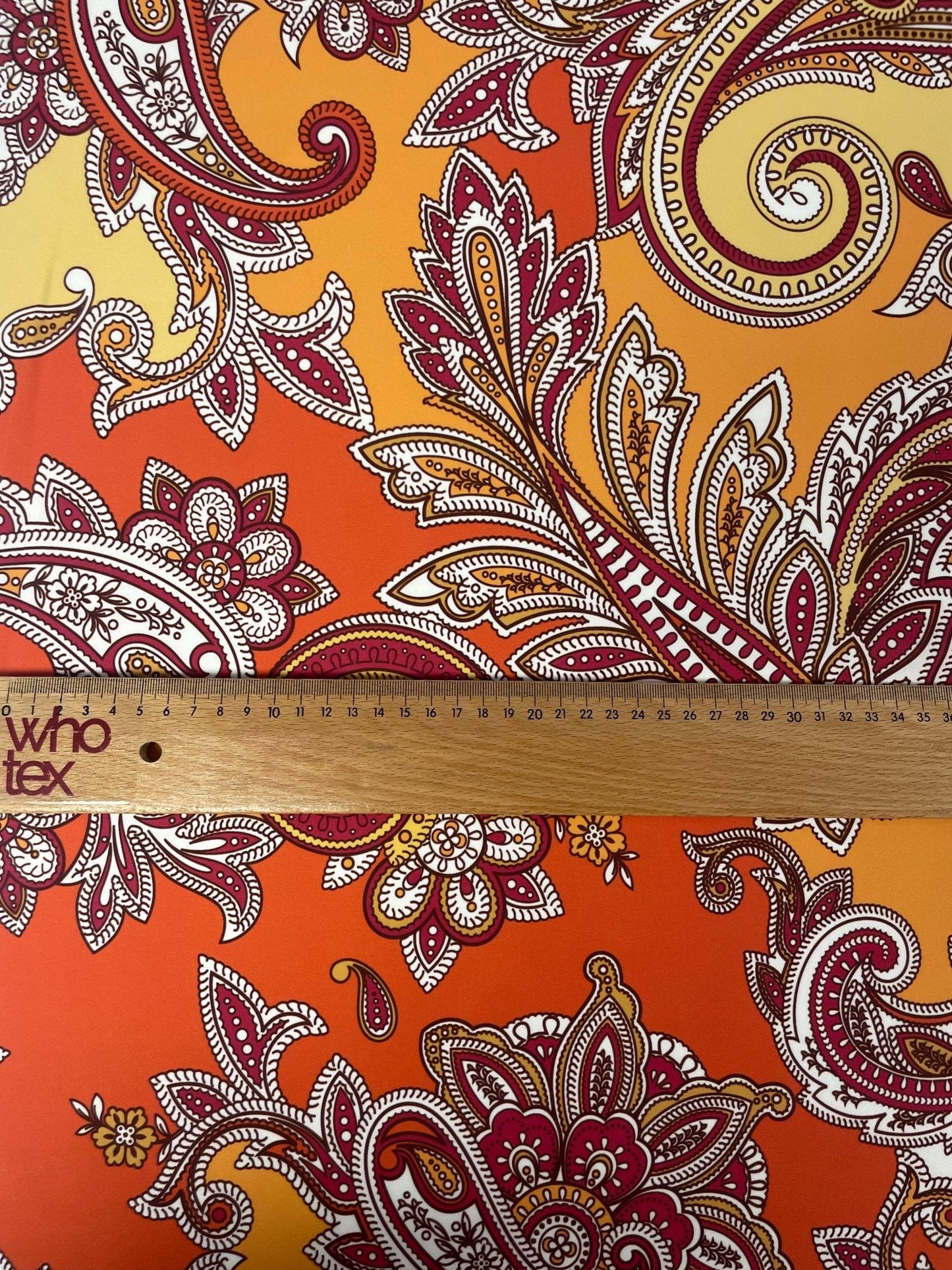 Orange & Pink Paisley Fabric by the Metre – Vibrant Design