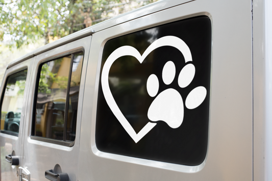 Paw Heart Dog Mom Sticker