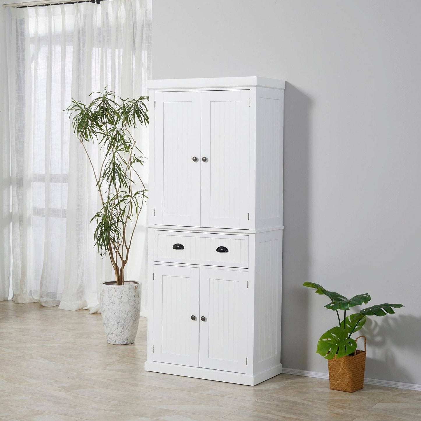 Traditional Kitchen Cupboard Freestanding Storage Cabinet with Drawer