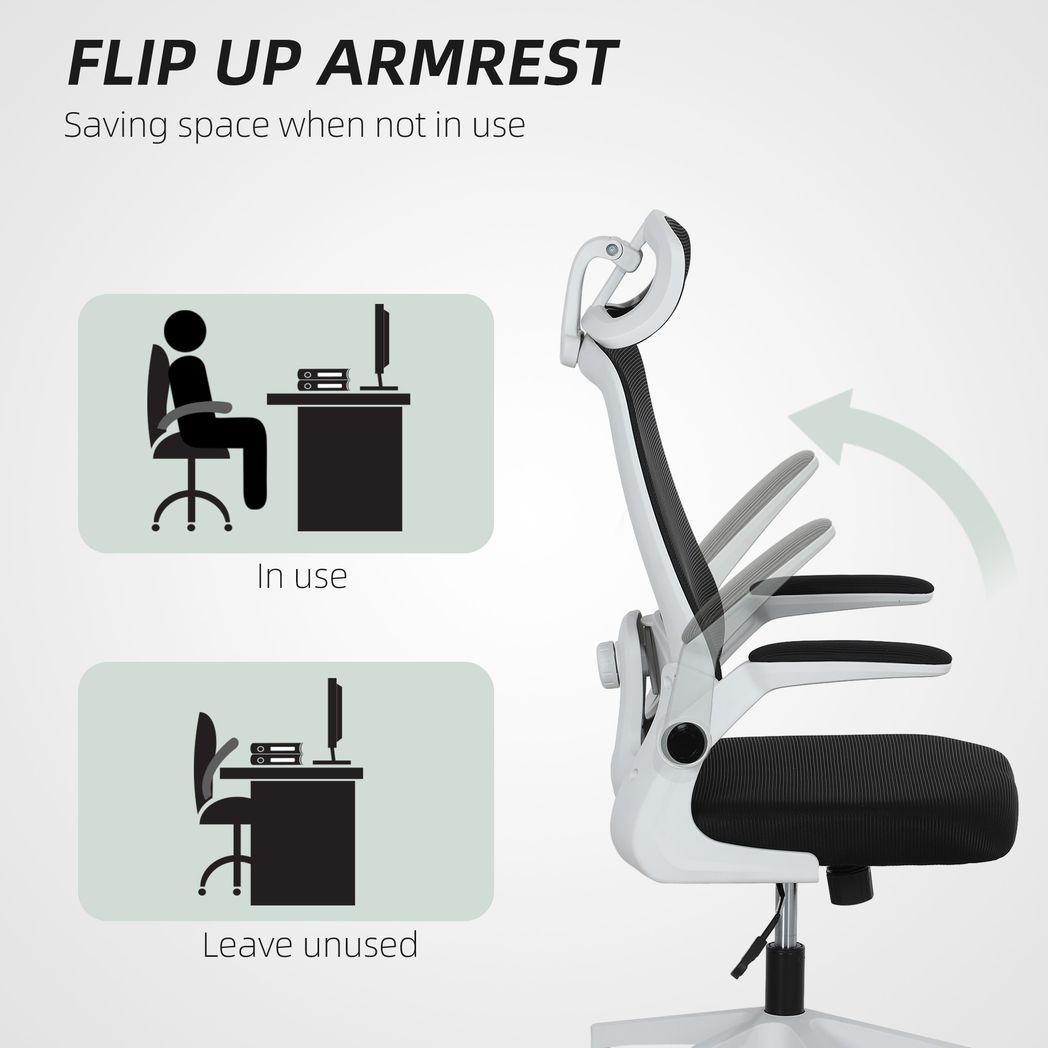 HOMCOM Executive Mesh Office Chair with Headrest, Lumbar Support