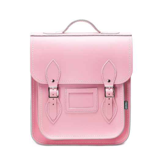 Handmade Leather City Backpack - Pastel Pink