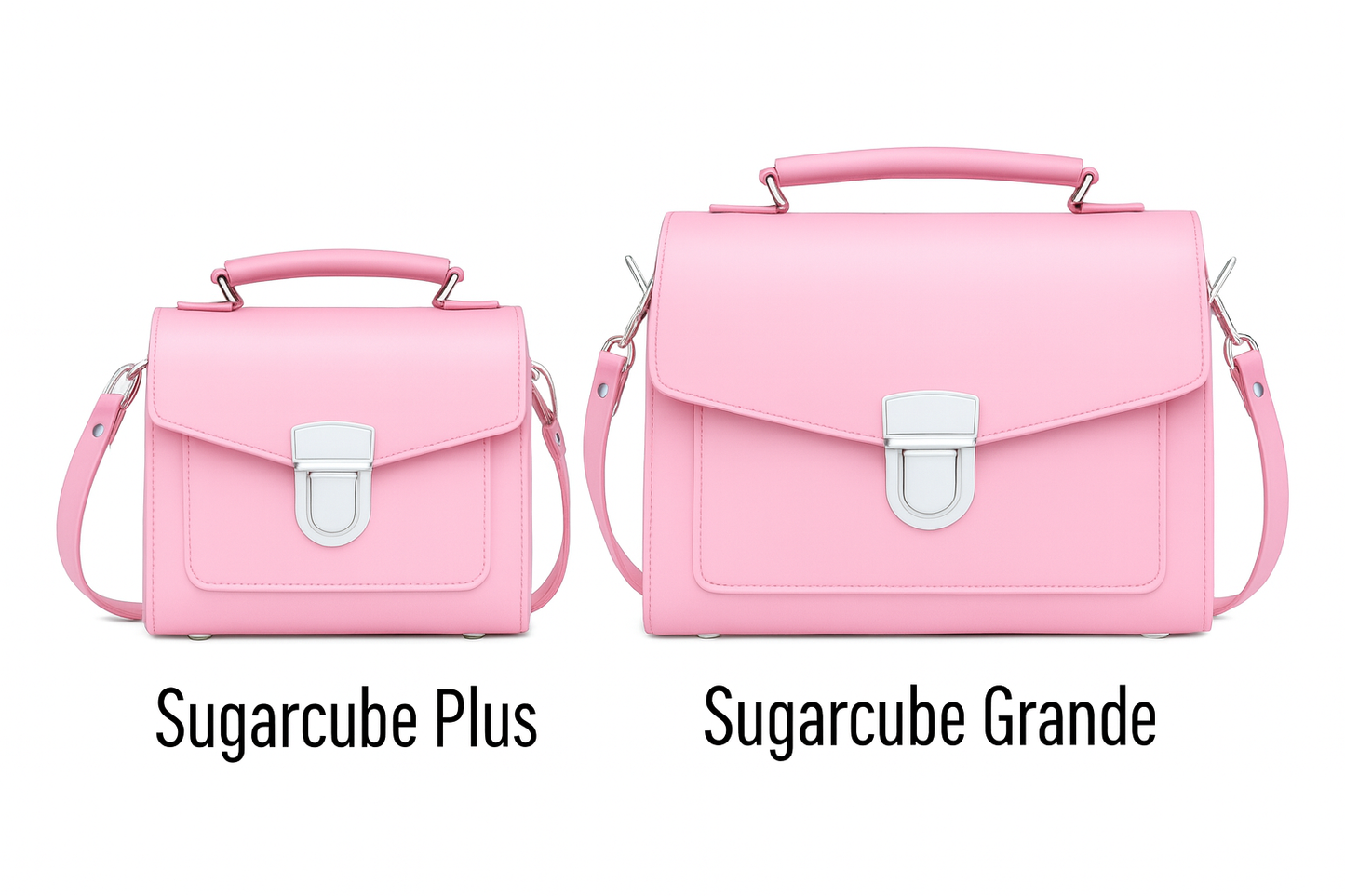 Handmade Leather Sugarcube Handbag - Pastel Pink