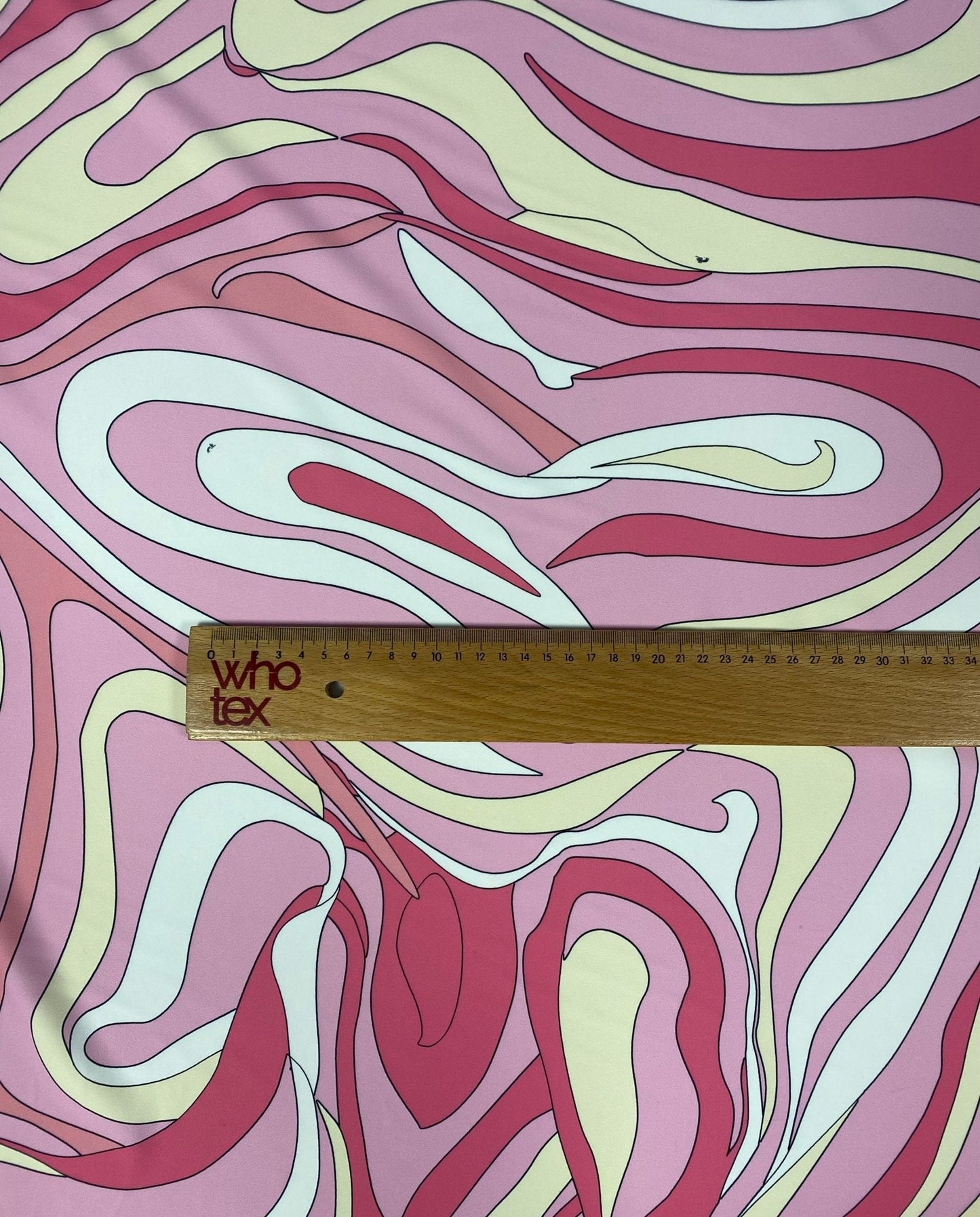 Pink and Yellow Psychedelic Swirl Print Fabric