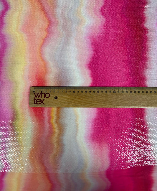 Pink Ombre Sequin Fabric for Summer Dresses