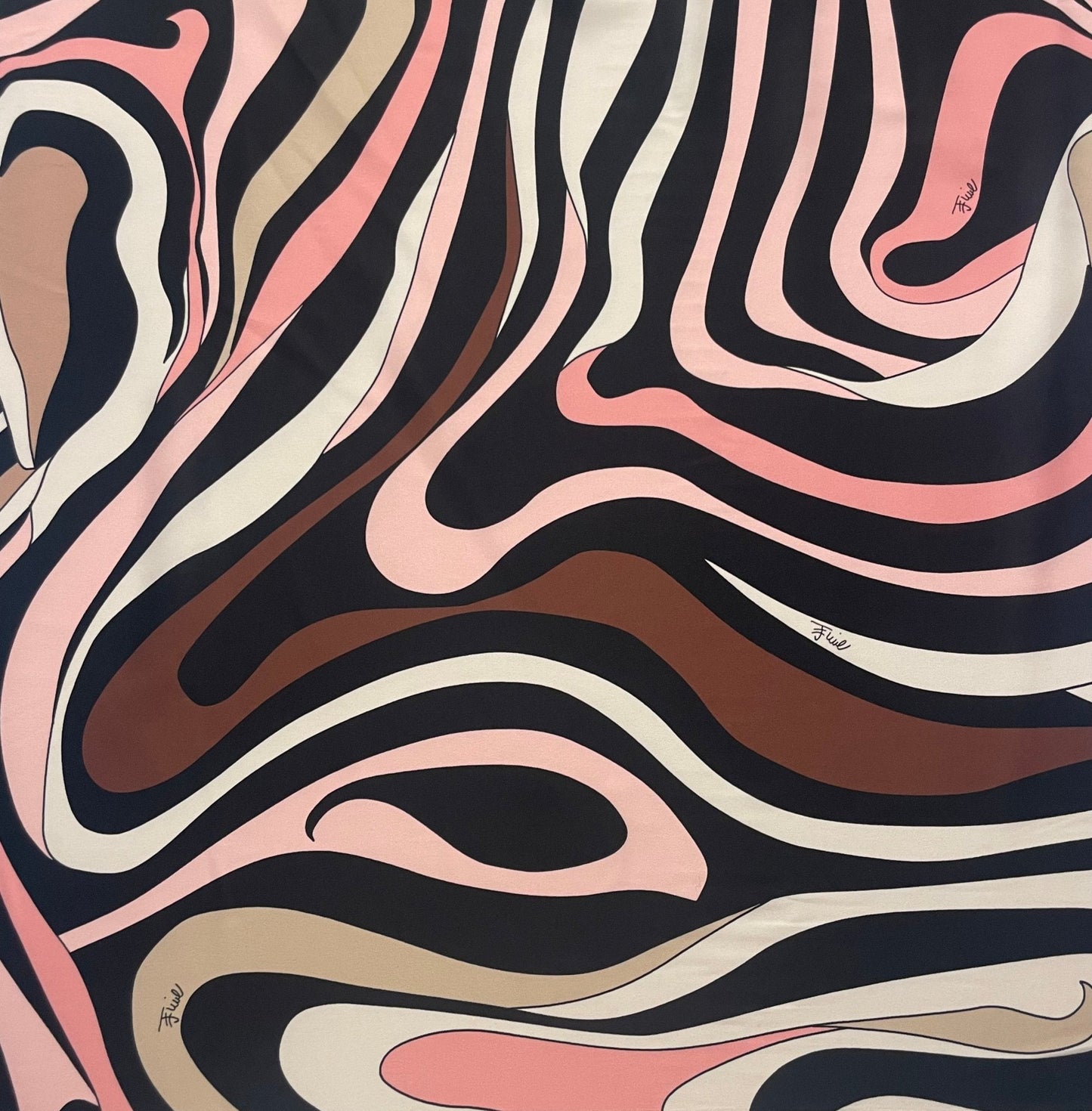 Pink Retro Swirl Fabric – Abstract 70s Style Pattern by the Metre