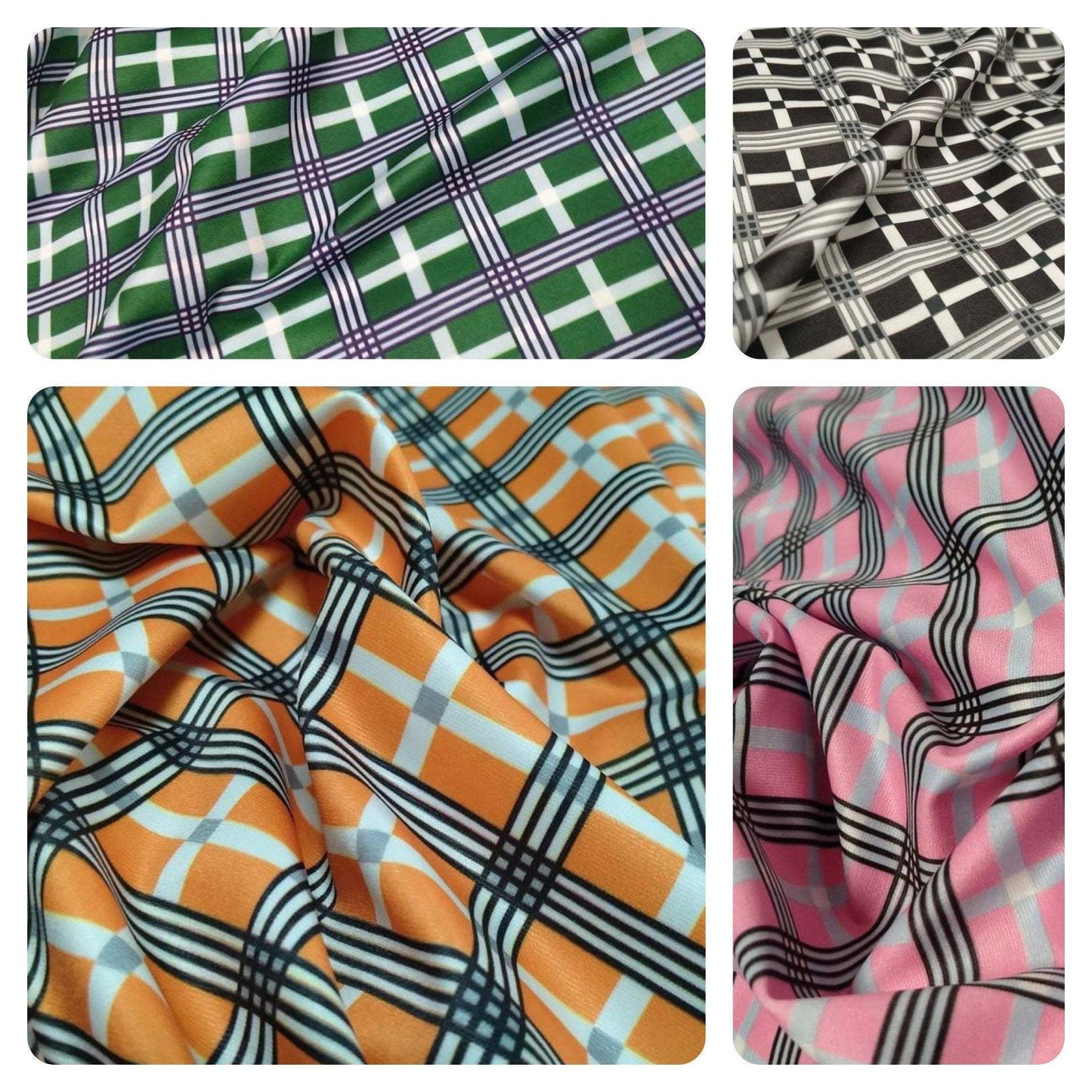 Stretch Plaid Fabric – Multiple Fabric Options, Sold by Metre