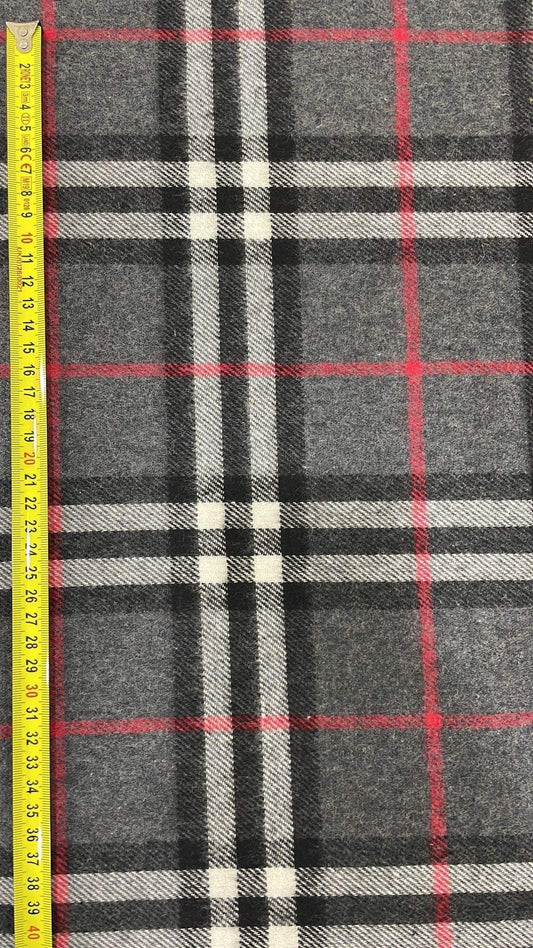 Gray Base Plaid Woolen Fabric