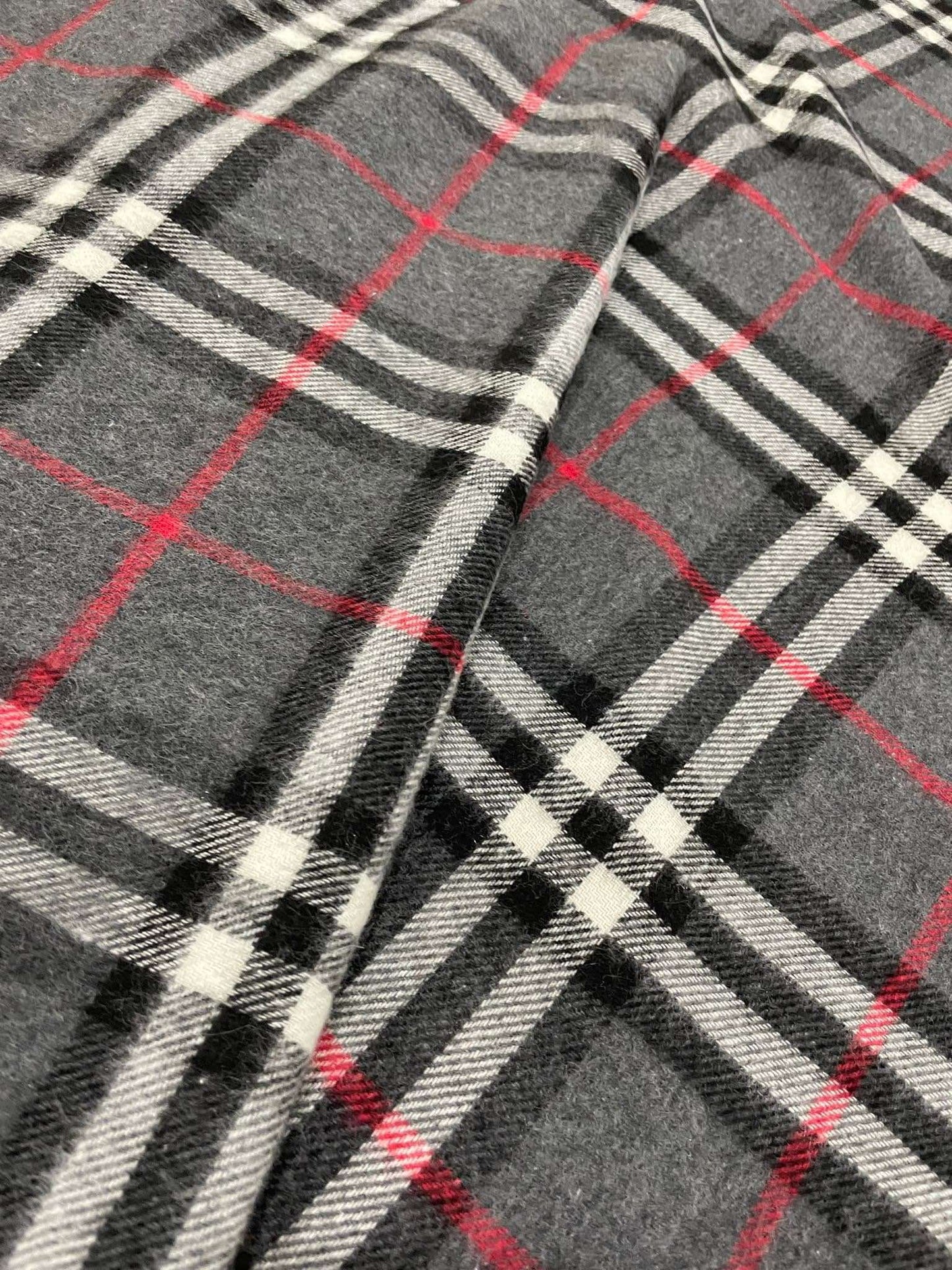 Gray Base Plaid Woolen Fabric