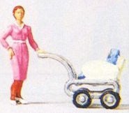 Woman with Pram Terrarium Figure 28037