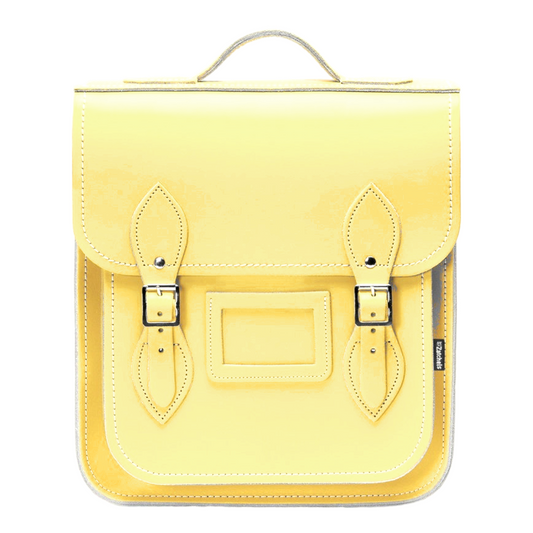 Handmade Leather City Backpack - Primrose Yellow