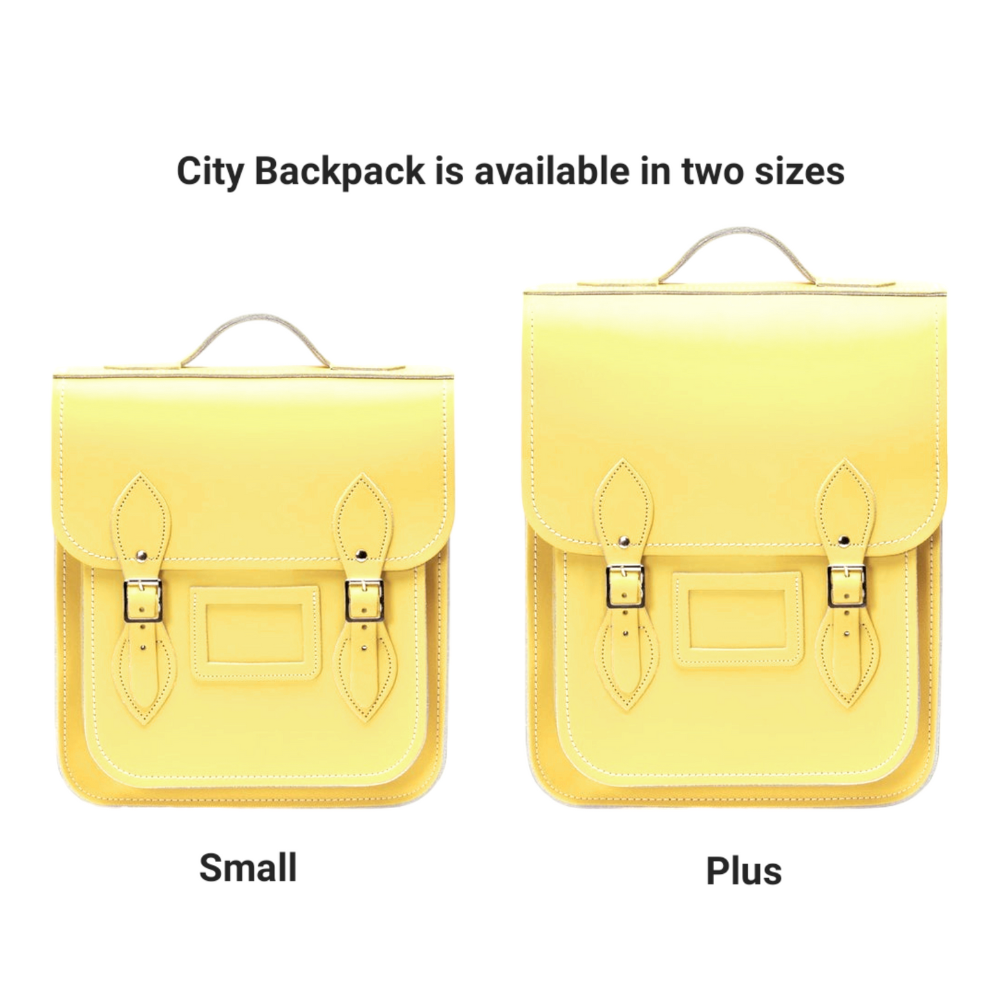 Handmade Leather City Backpack - Primrose Yellow