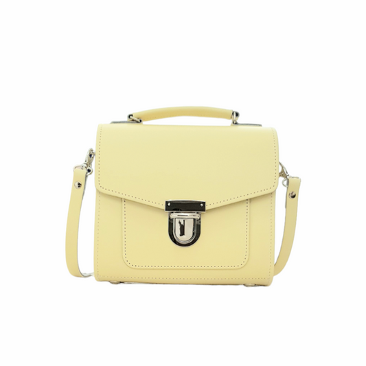 Handmade Leather Sugarcube Handbag - Primrose Yellow