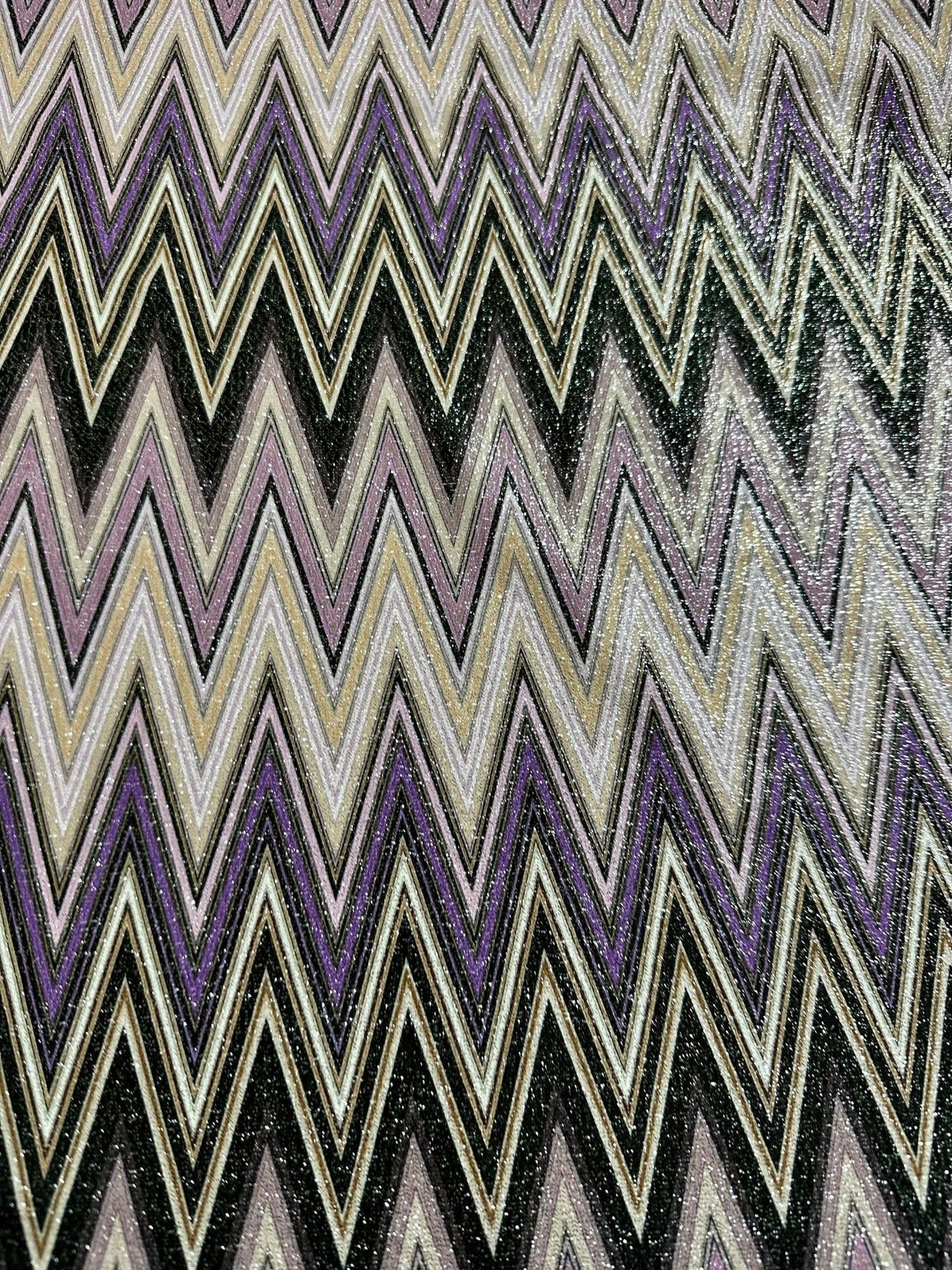 Purple Zigzag Knit Fabric - 4-Way Stretch Lurex Fabric