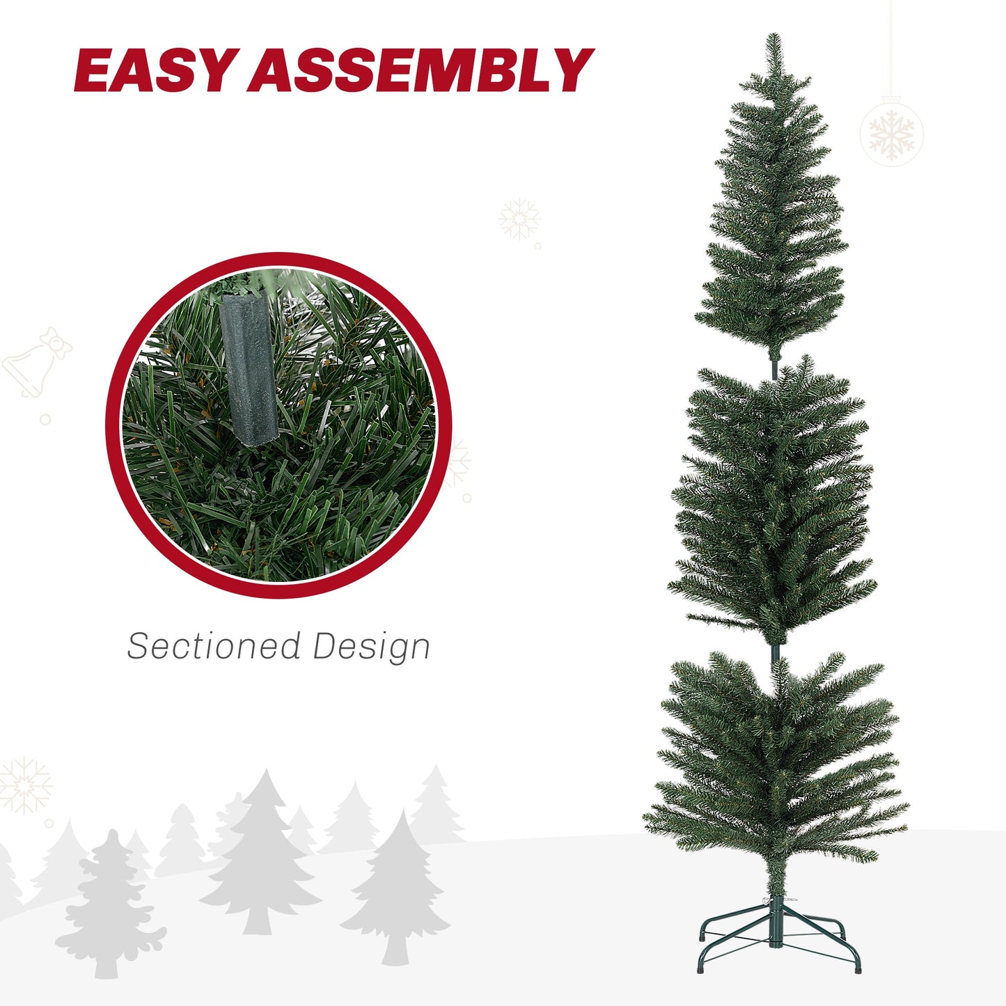 5ft Slim Christmas Tree Artificial - 263 Tips