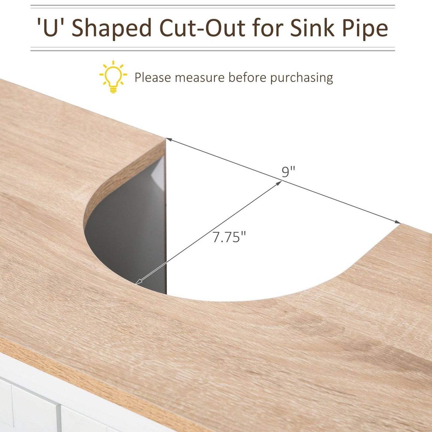 kleankin Bathroom Pedestal Under Sink Cabinet Storage Standing Unit w/ 2 Door Space Saver