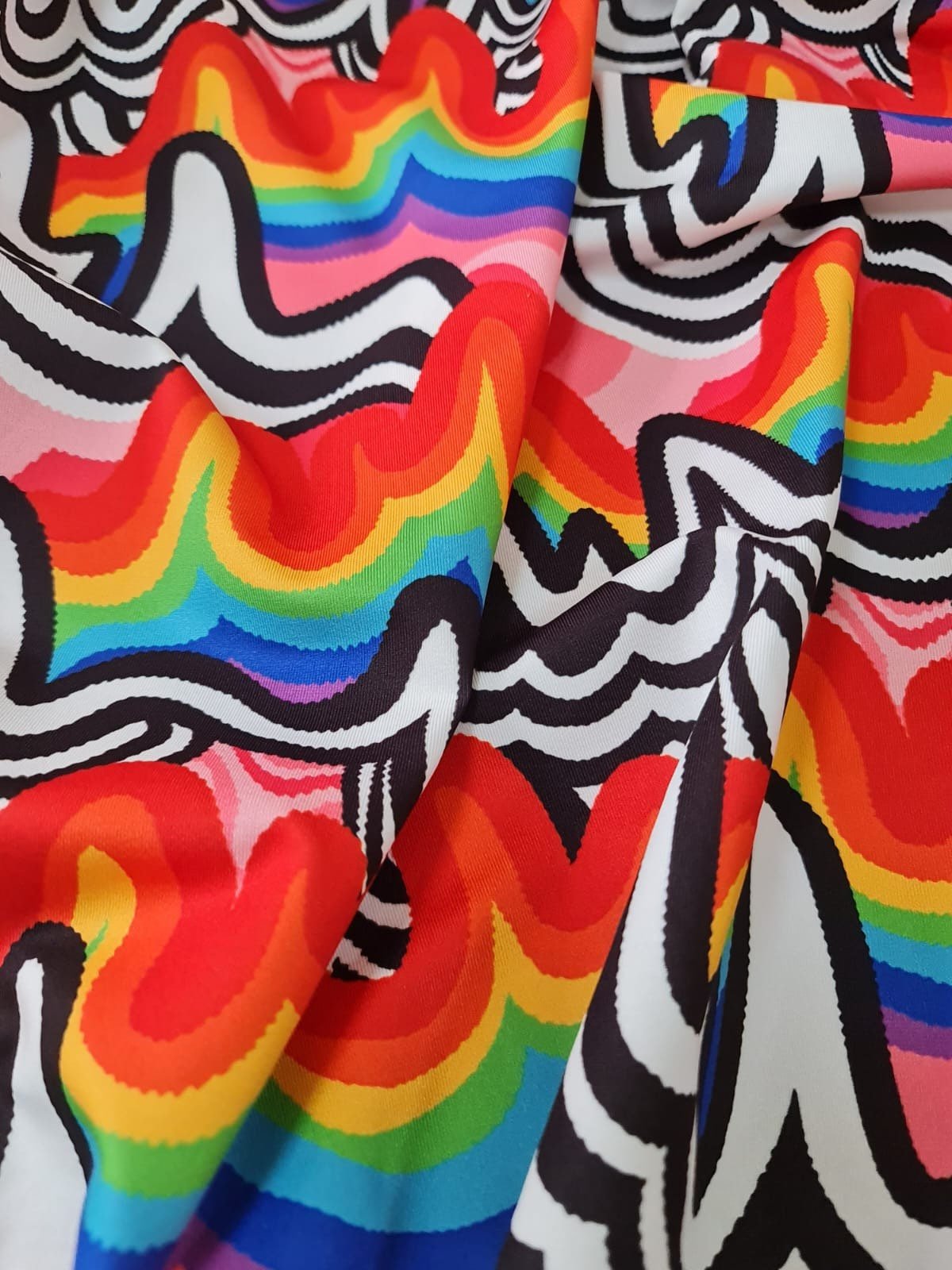 Rainbow Abstract Print Fabric