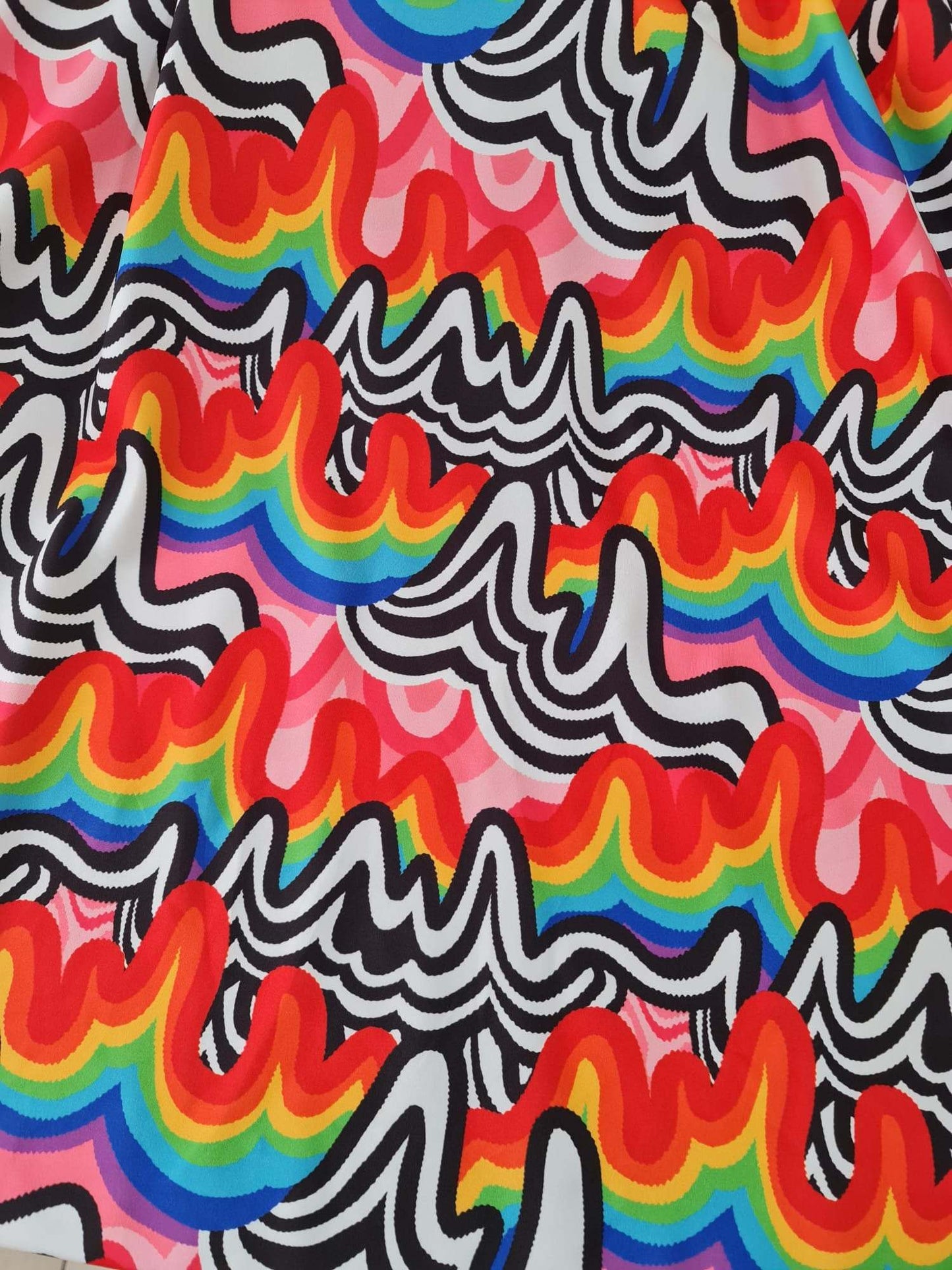 Rainbow Abstract Print Fabric – Multiple Fabric Options, Sold by Metre
