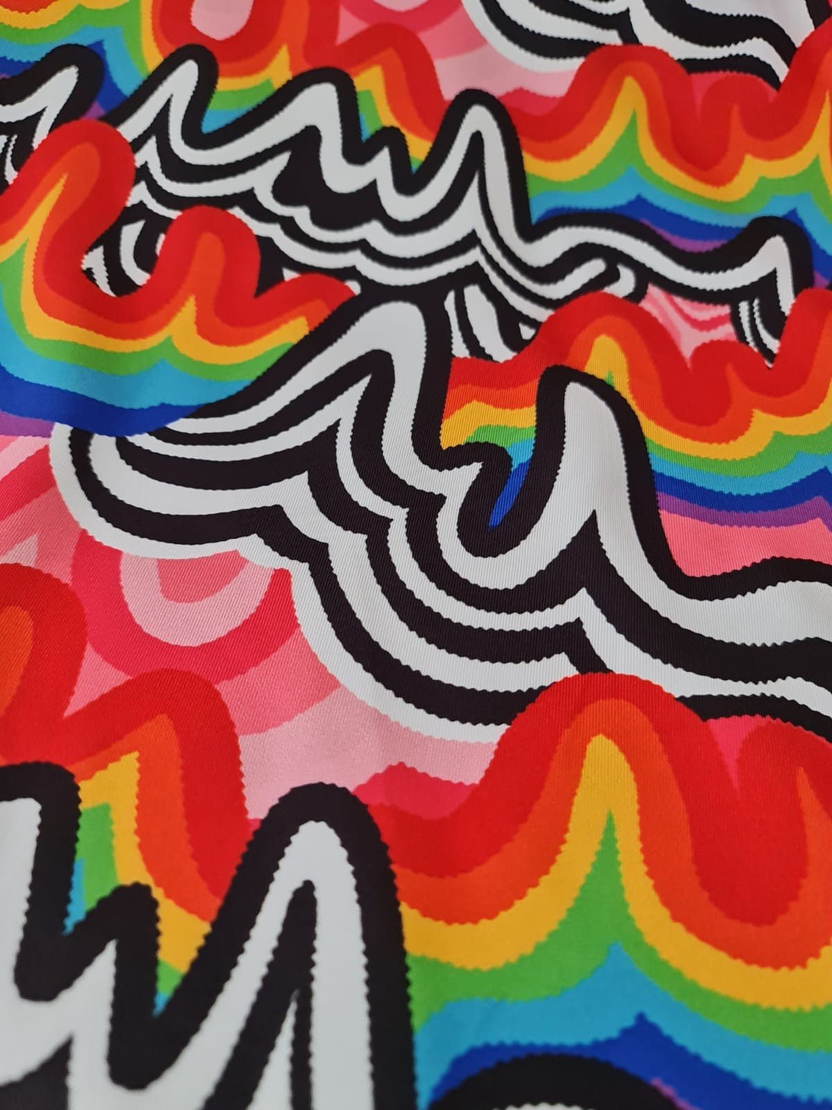 Rainbow Abstract Print Fabric
