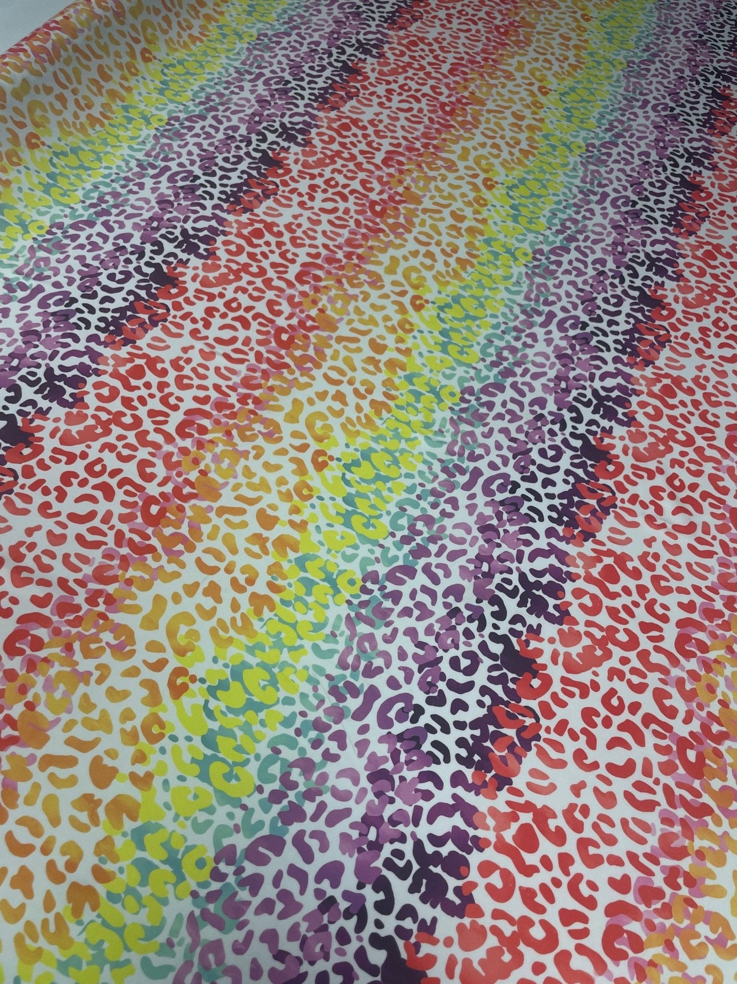 Rainbow Leopard Print Spandex Fabric by the Metre