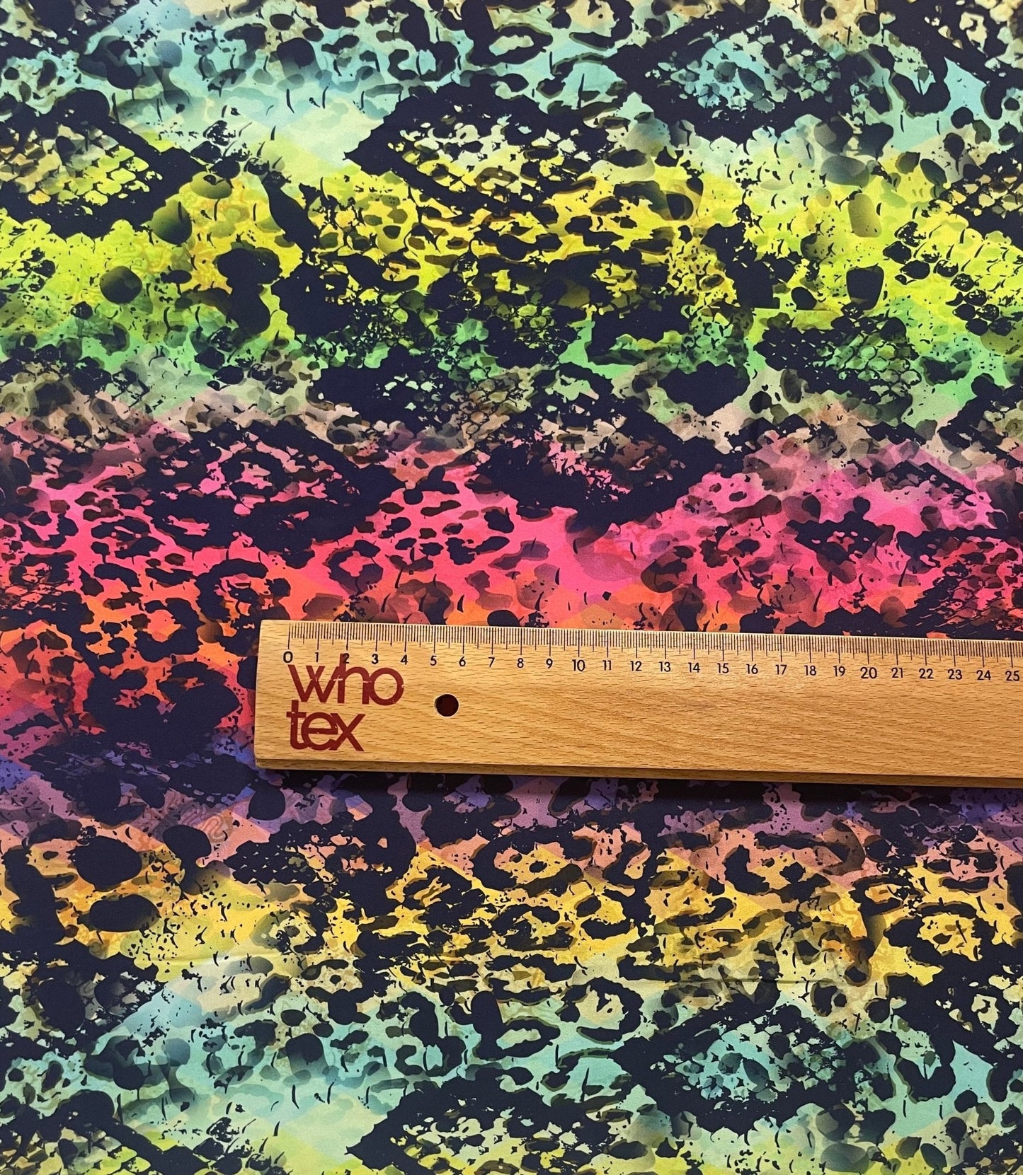 Rainbow Snake Print Fabric – Multicolour Animal Pattern by the Metre