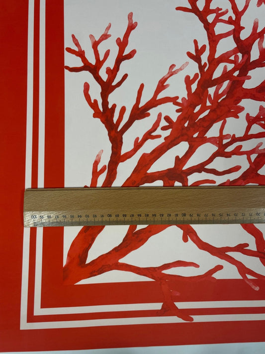 Red Coral Print Crepe Fabric by the Metre – Premium Dressmaking