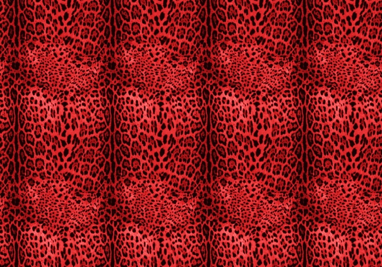 Red Leopard Sequin Fabric, 2- Way Stretch Sequin Fabric By The Yard