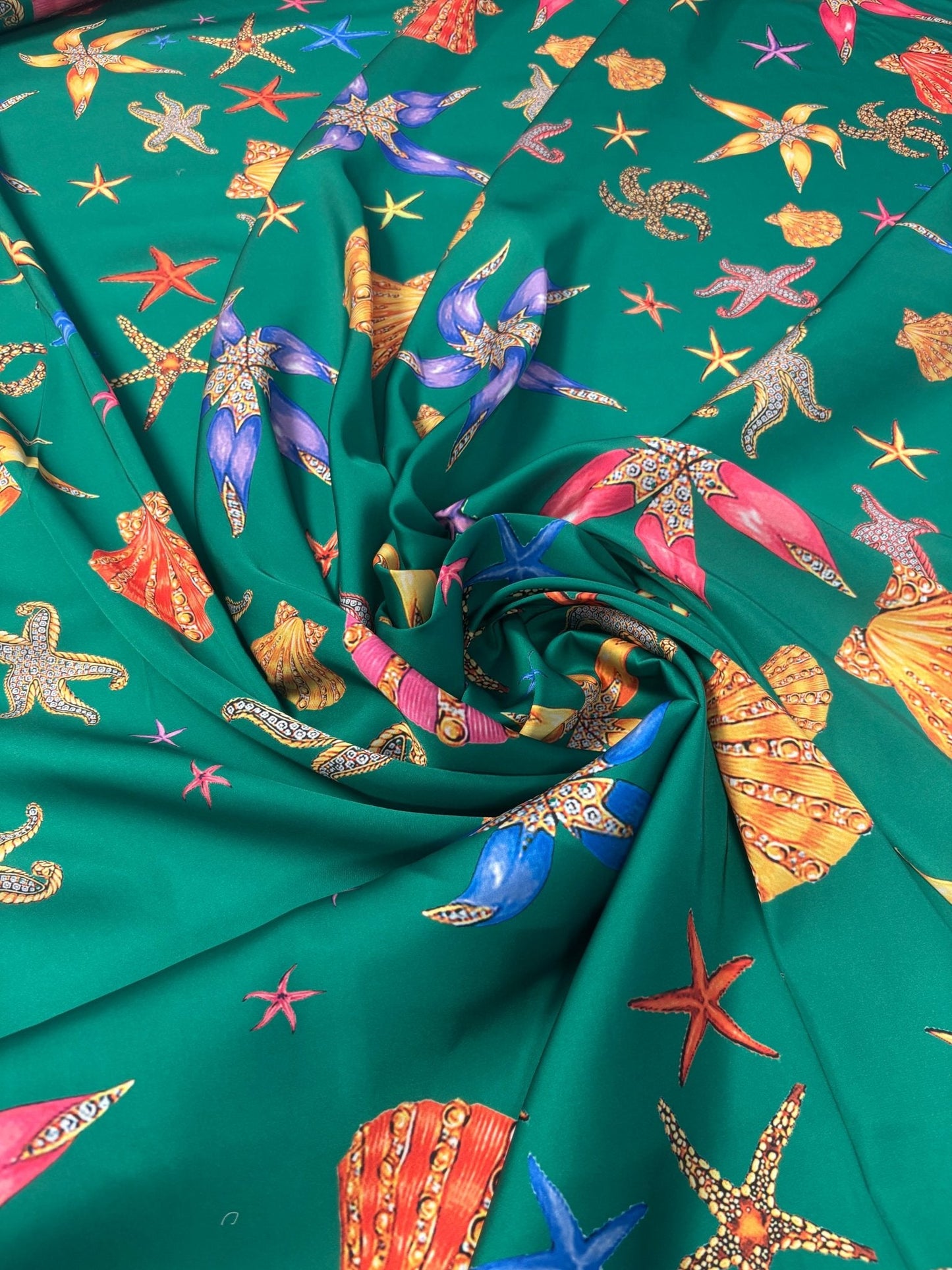 Renaissance Mythology & Leopard Print Satin Fabric by the Metre