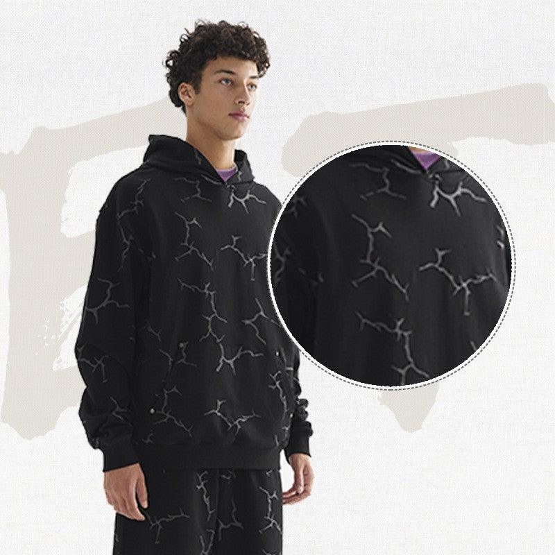 Rivet Lightning Pattern Winter Fashion Hoodies