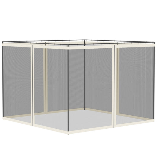 Four-Panel Gazebo Replacement Screen - Durable Polyester Mesh Protection