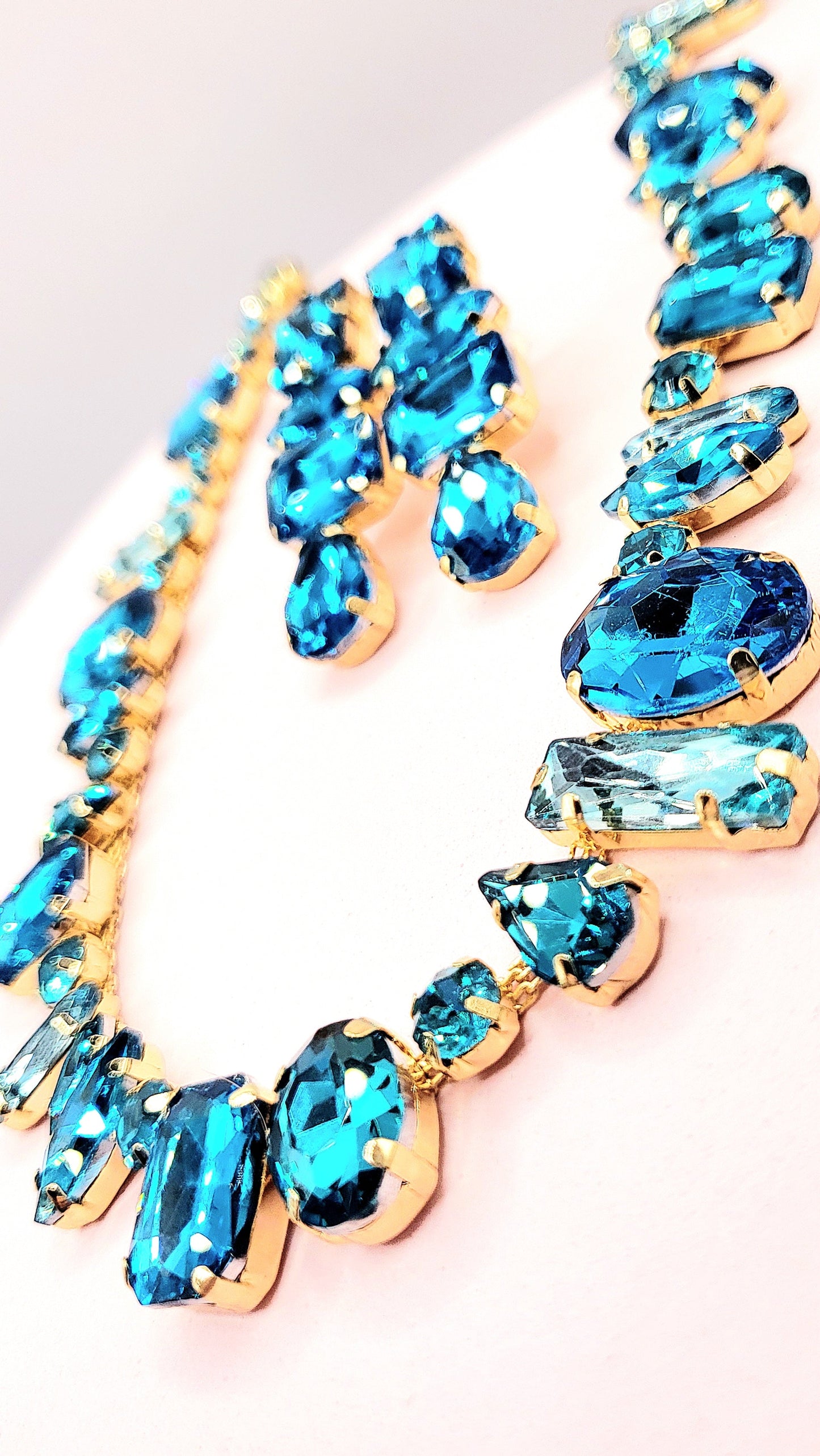 Blue Crystal Necklace & Earring Set