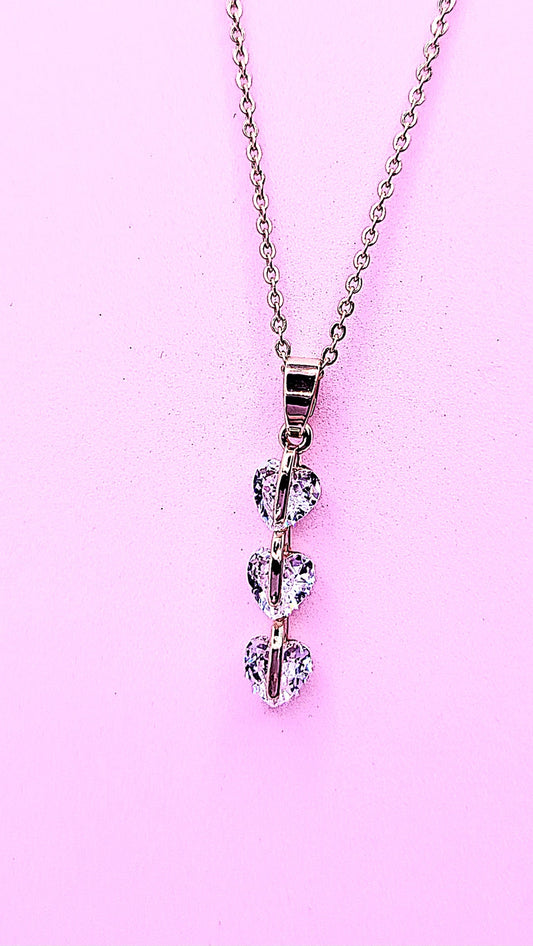 Heart Drop Crystal Pendant Necklace