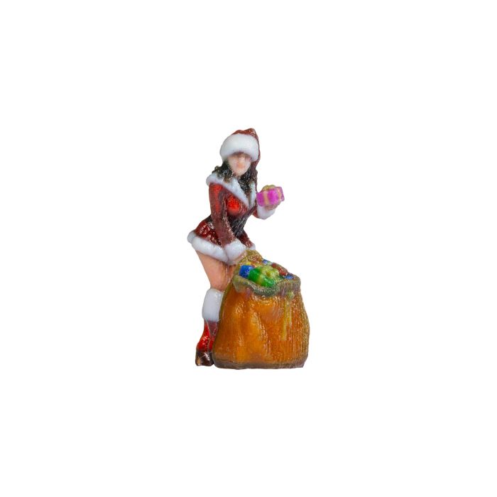 Santa Girl 3D Terrarium Figure 10703