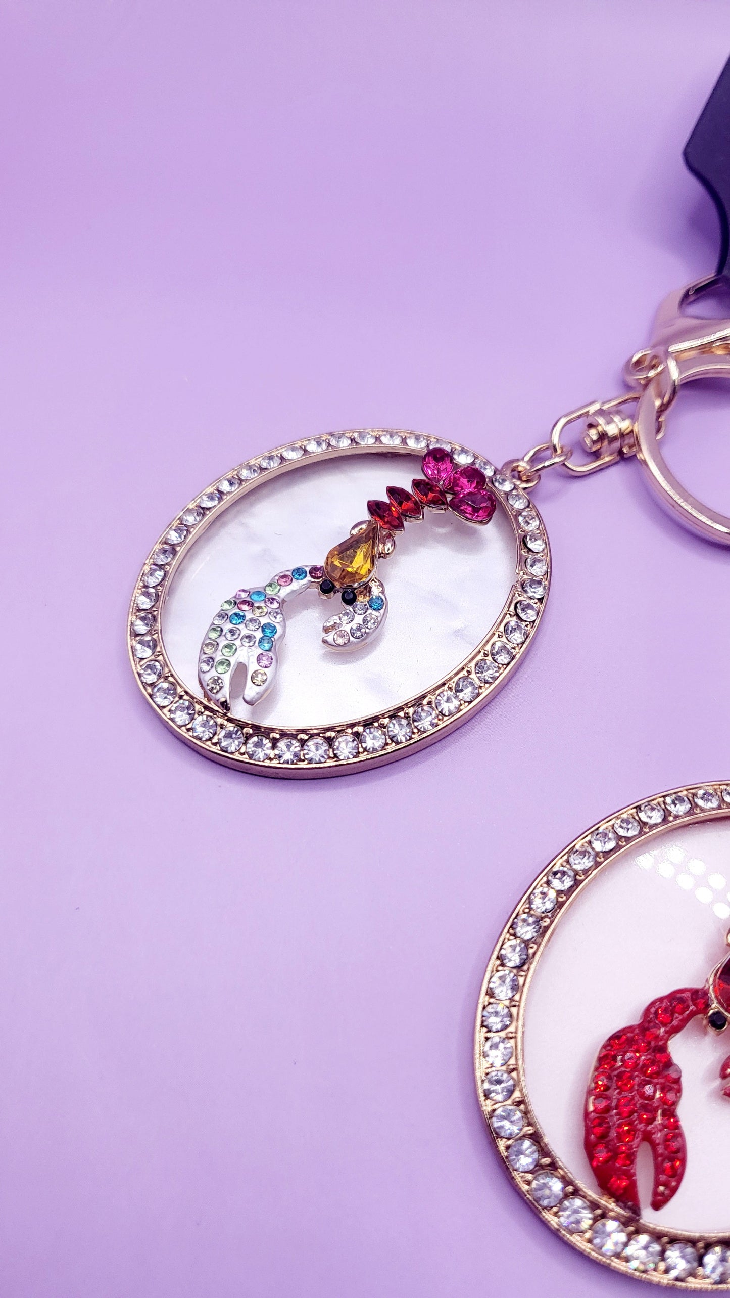 Lobster Crystal Key Ring & Bag Charm