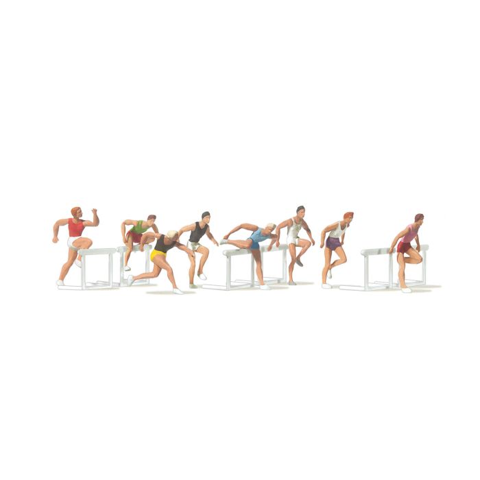 Men Running Hurdles (8) Terrarium Figures - 0212485
