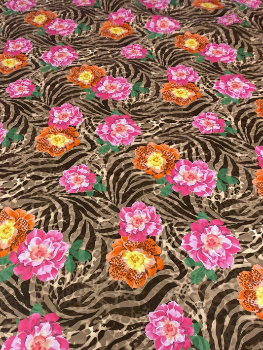 Rose Leopard  Baroque Fabric – Custom Printed Fabric, Choose Material by Metre
