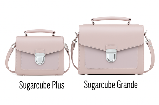 Handmade Leather Sugarcube Handbag - Rose Quartz