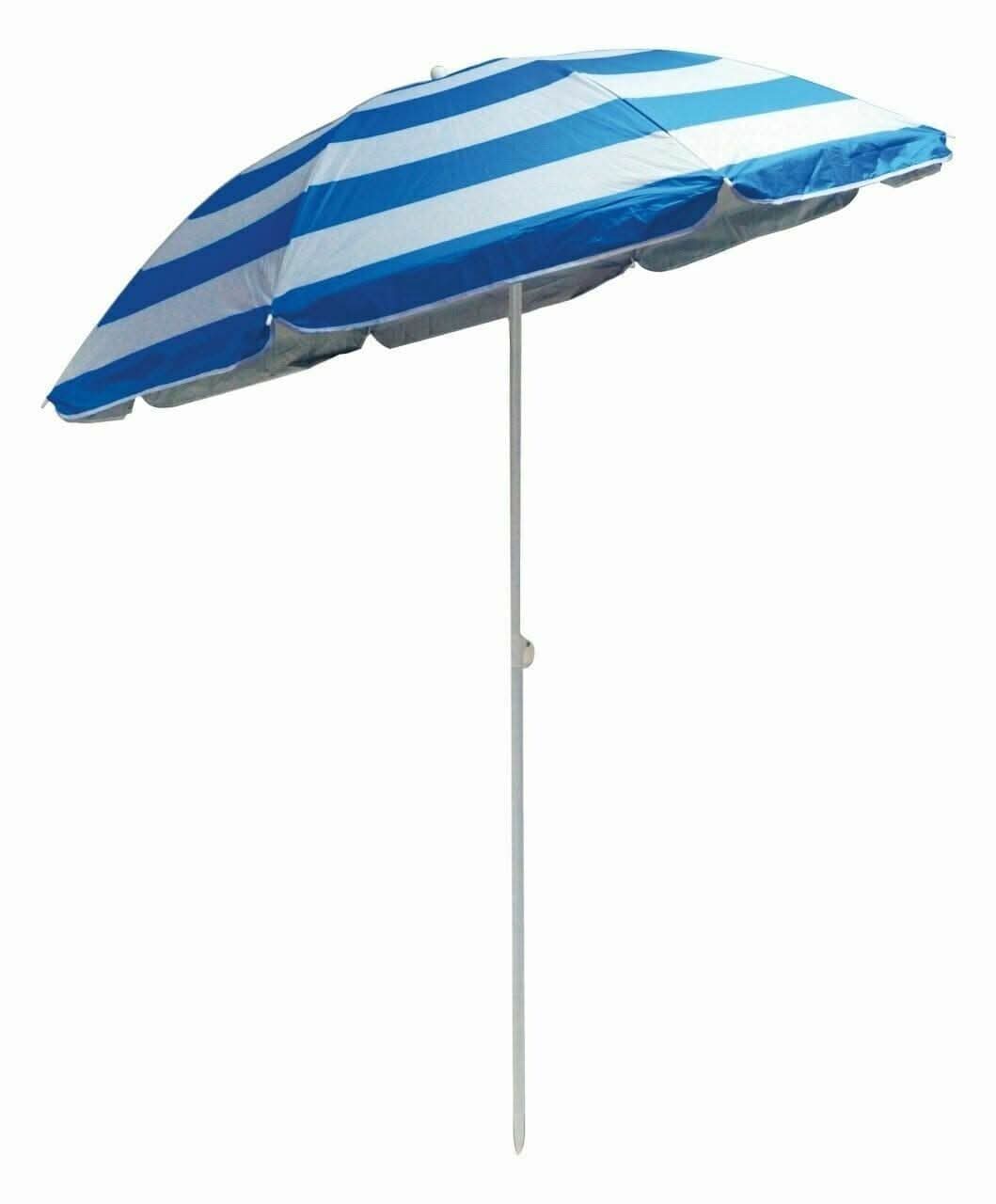 1.7m Garden Parasol Outdoor Tilt Umbrella Canopy - Blue and White