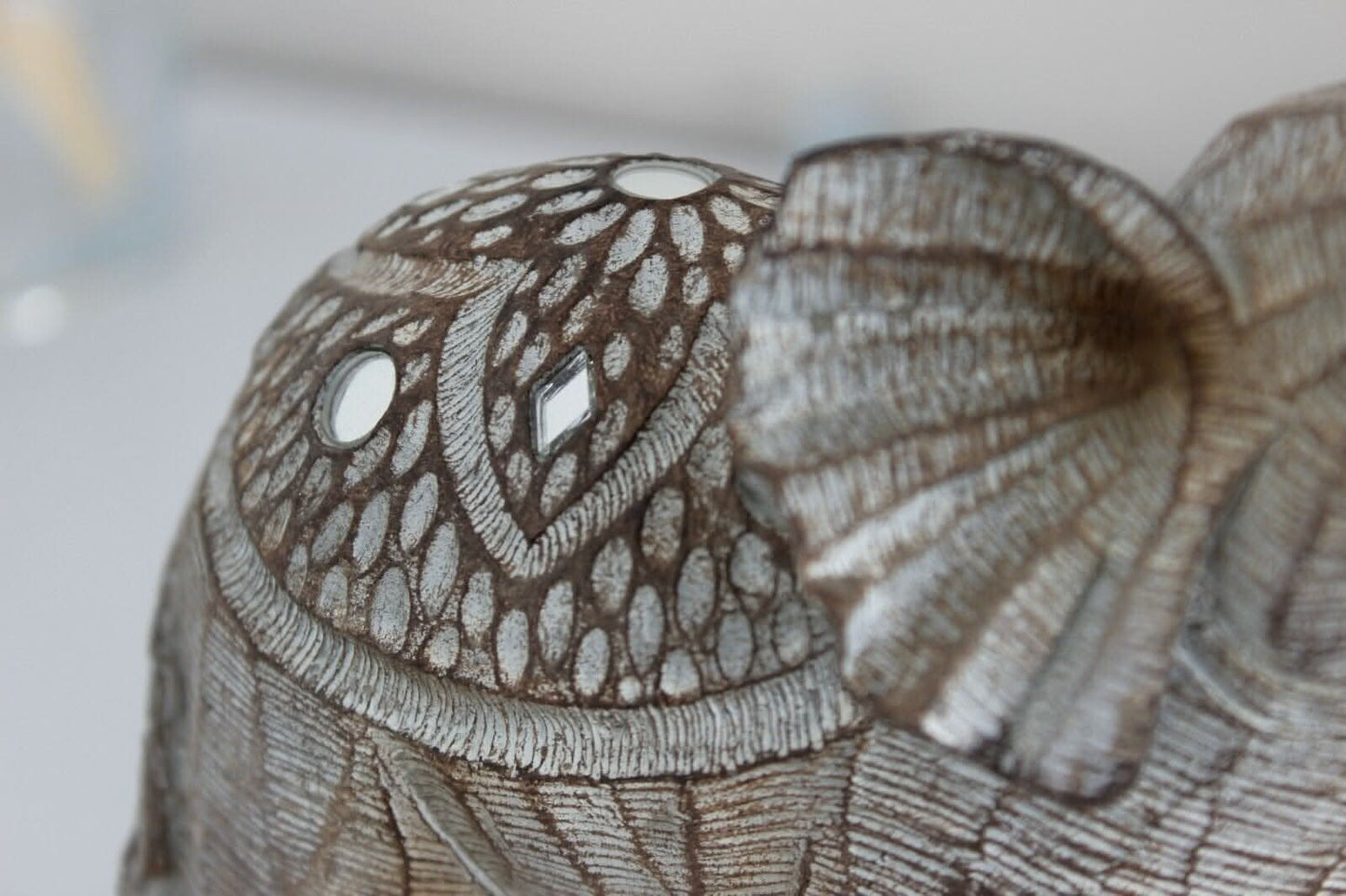 Resin Wood Effect Elephant Ornament