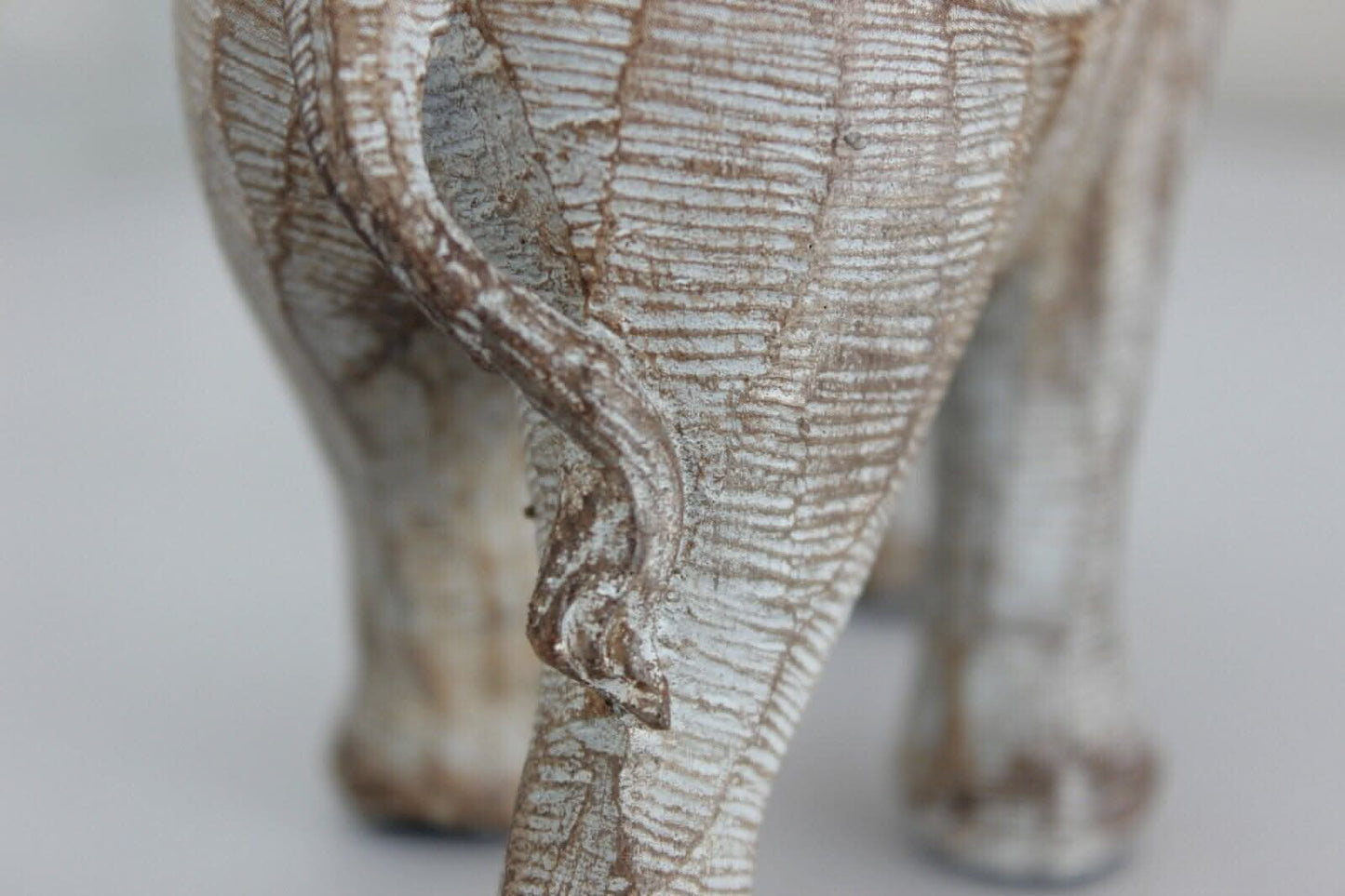 Resin Wood Effect Elephant Ornament