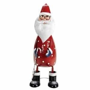 Christmas Polka Santa Figure Decorative Hand Painted Metal Ornanent