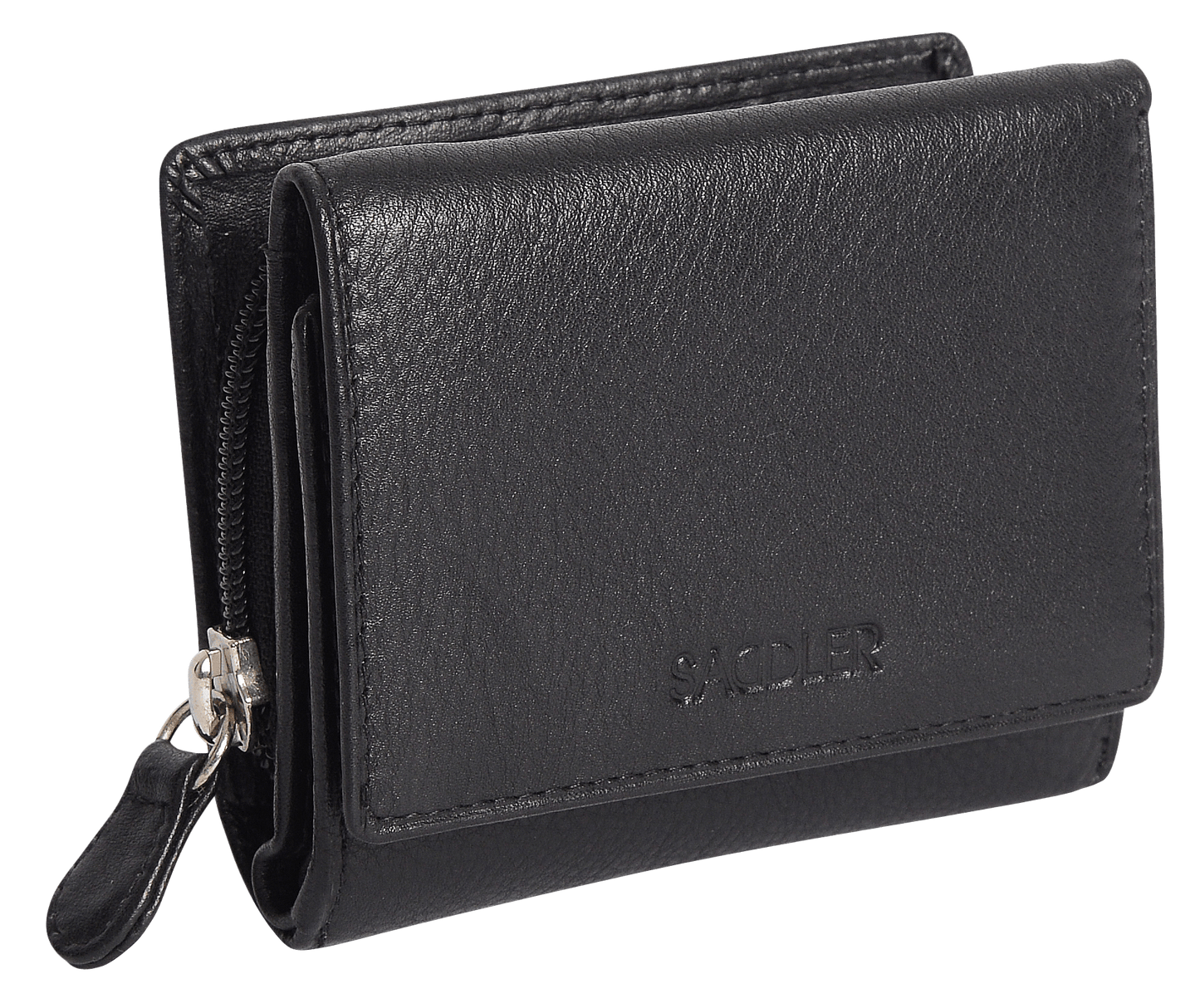 SADDLER CARLA Handmade Leather Compact Trifold Purse – RFID Protected | 5 Card Slots, ID Window & Zipped Coin Pocket | Gift Boxed