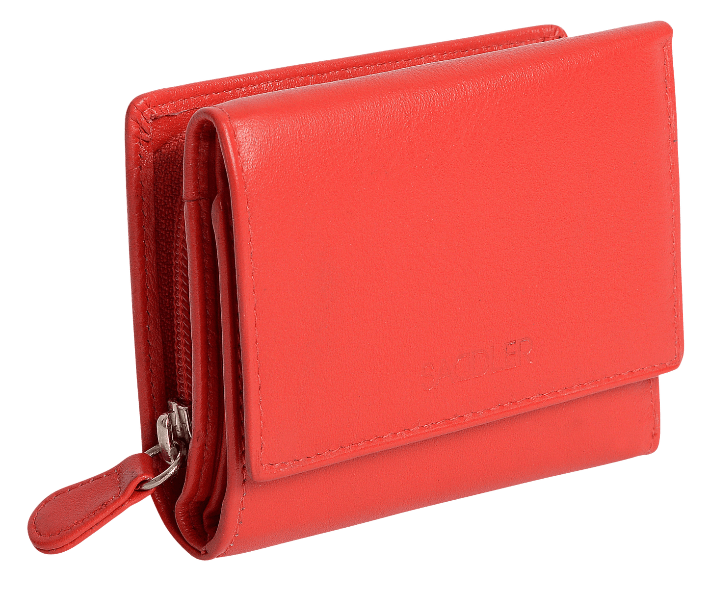 SADDLER CARLA Handmade Leather Compact Trifold Purse – RFID Protected | 5 Card Slots, ID Window & Zipped Coin Pocket | Gift Boxed