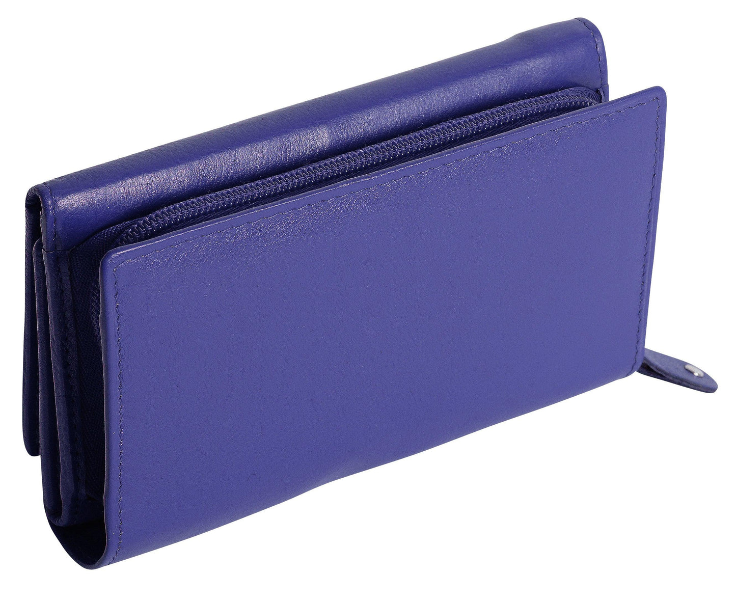 Compact Trifold Leather Purse "Eleanor" – Handmade by Saddler | RFID Protected & Gift Boxed | 10 Card Slots & Rear Zip Coin Pocket