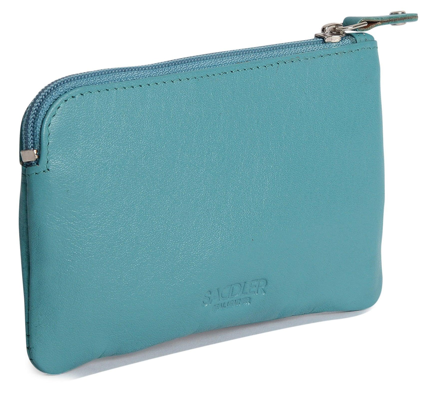 Compact Leather Coin & Card Purse "Ellie" – Handmade by Saddler | RFID Protected & Gift Boxed | With Front Zip Pocket & Key Holder