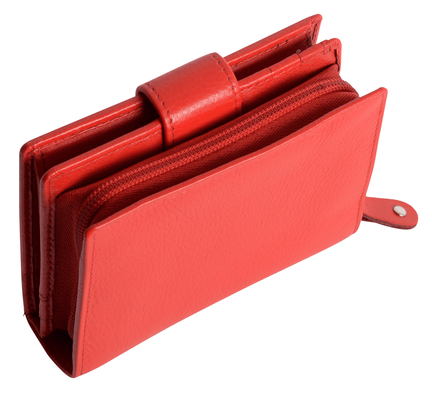 SADDLER EMILY Handmade Leather Mid-Size Wallet – RFID Protected | 10 Card Slots, Secure Tab Closure & Zipped Coin Pocket | Gift Boxed