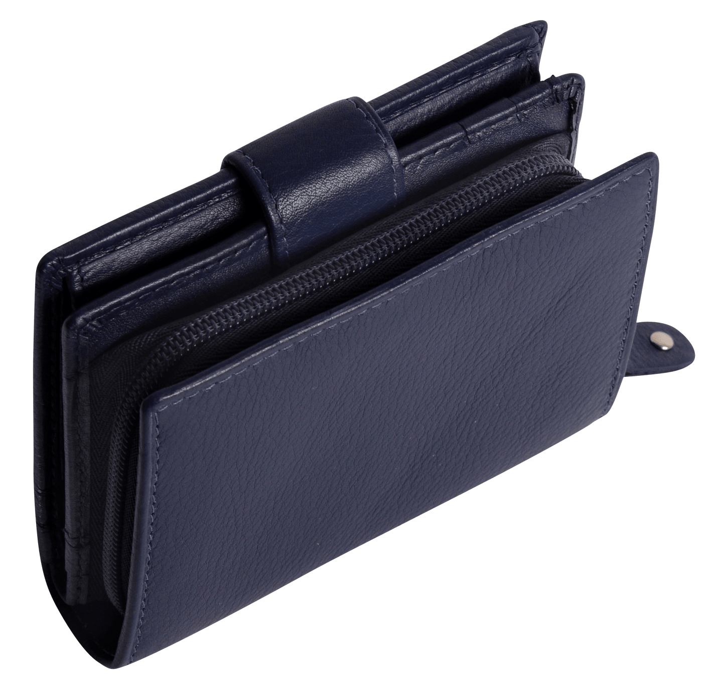 SADDLER EMILY Handmade Leather Mid-Size Wallet – RFID Protected | 10 Card Slots, Secure Tab Closure & Zipped Coin Pocket | Gift Boxed