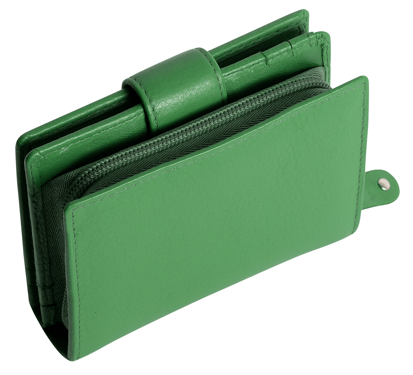 SADDLER EMILY Handmade Leather Mid-Size Wallet – RFID Protected | 10 Card Slots, Secure Tab Closure & Zipped Coin Pocket | Gift Boxed